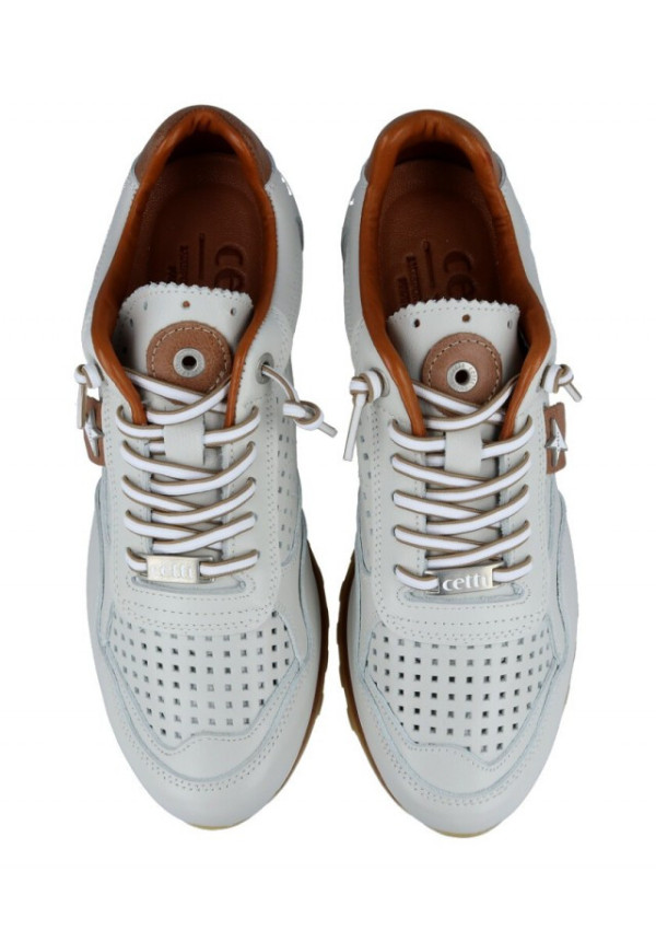 CETTI 848 ZAPATILLAS DE CUERO BLANCO 