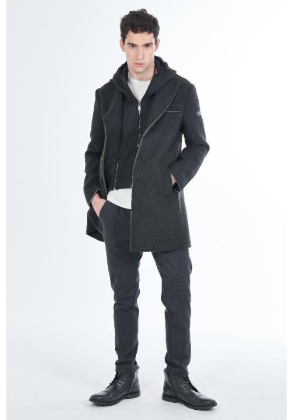 ABRIGO DE HOMBRE NEOPRENO GRIS YES ZEE ITALIA